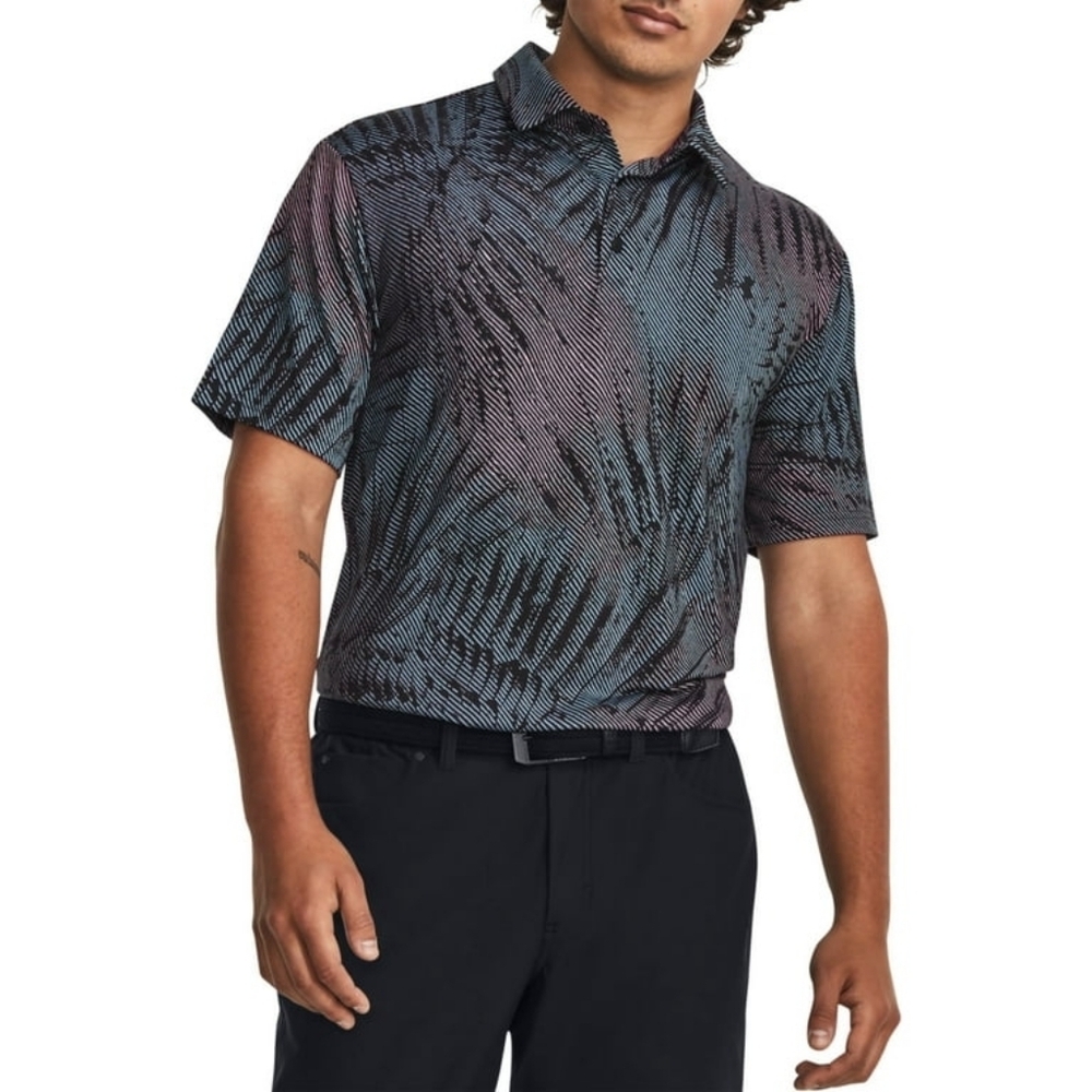 Under Armour Men's Playoff 3.0 Golf Polo Black/Pink Fizz Sz Xl